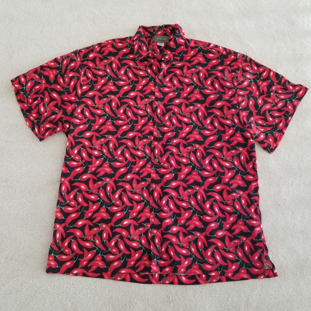 High Seas Trading Co Jalapeno Novelty Print Shirt Size XXL